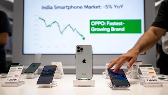 Omdia Analysis Shows India's Smartphone Shipments Declined by Five Percent in the First Quarter of Two Thousand Twenty Six Amid Channel Caution and Pricing Pressures
