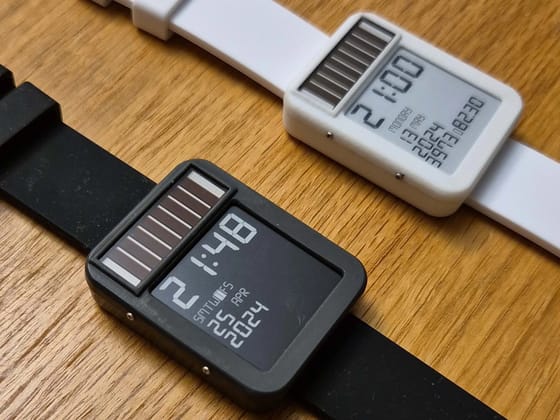 LightInk E Ink Smartwatch With Solar Charging, LoRa and GPS Delivers Up To Ten Months On A Single Charge
