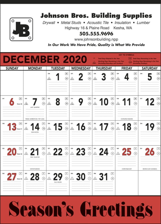 Triumph® Calendars Red & Black Contractor Memo Calendar — view 5