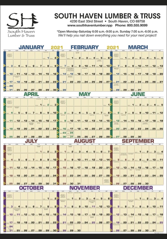 Triumph® Calendars Time Management Span-A-Year Non-Laminated Wall Calendar — view 3