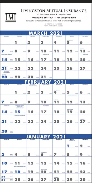 Triumph® Calendars 3-Month Planner, 4-Sheet Wall Calendar — view 3