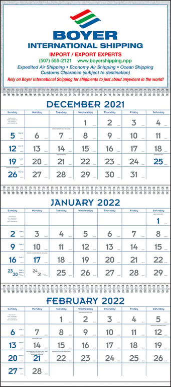 Triumph® Calendars Blue & Grey Commercial Planner, 14-Month Wall Calendar — view 4