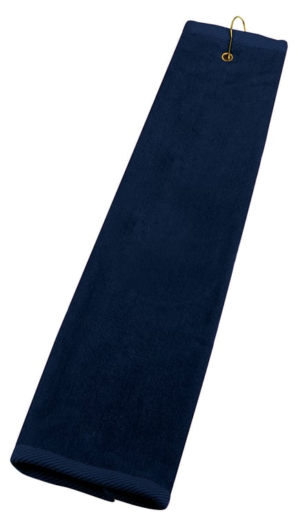 Golf Tri-Fold Towel with Metal Grommet and Hook — view 12