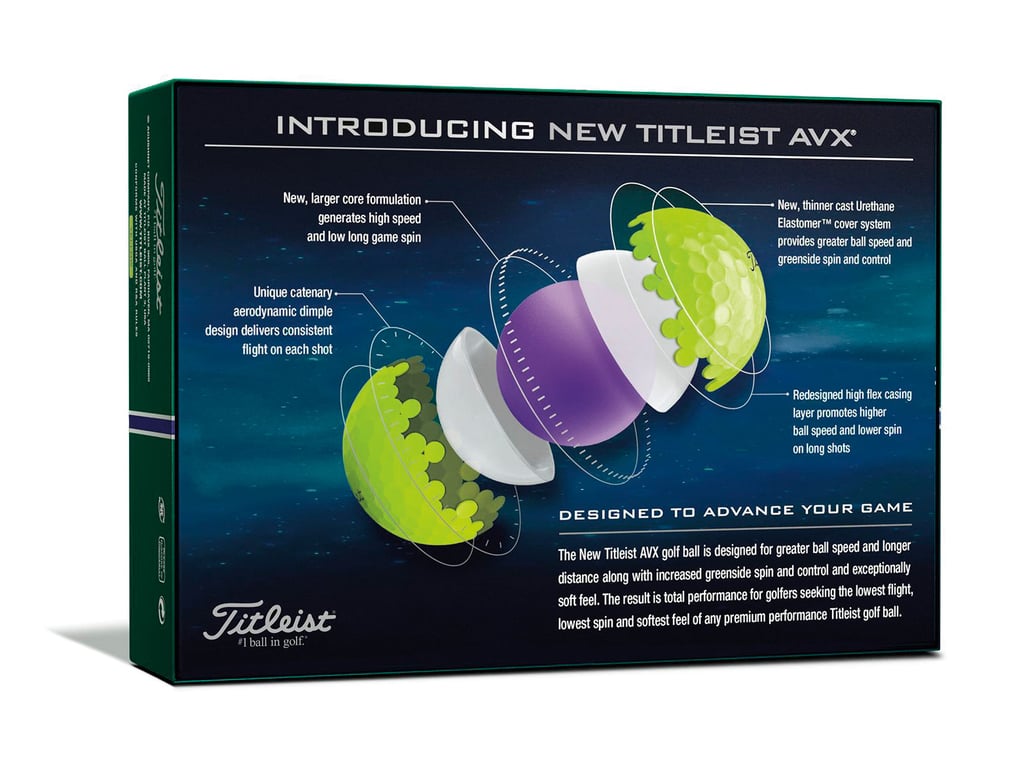 Titleist® AVX® Yellow Golf Ball, 3-Piece Urethane — view 7