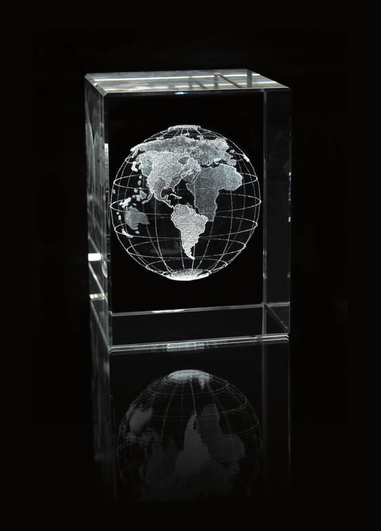 Universal Source® Medium Block Globe, Optical Crystal — view 3