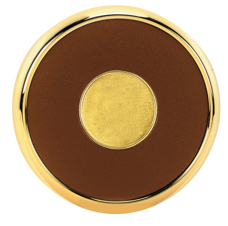 JAFFA® Round Brass Coaster with Leather Face and Cork Back — view 35
