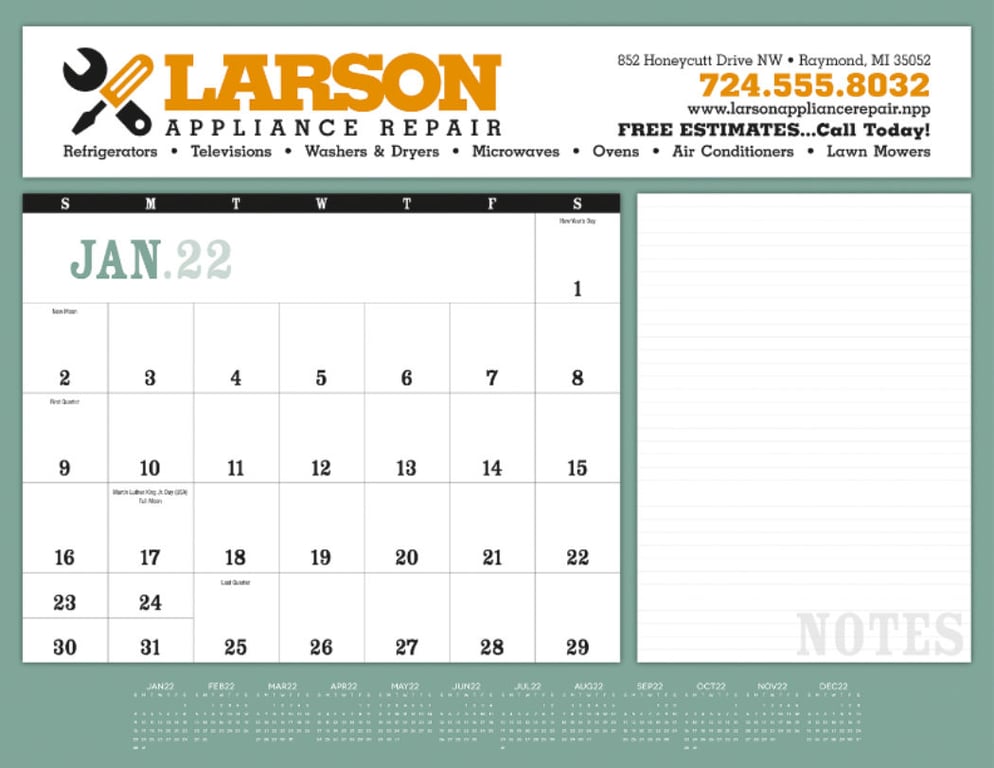 Triumph® Calendars Notes Desk Pad, 22 x 17 Inches — view 5
