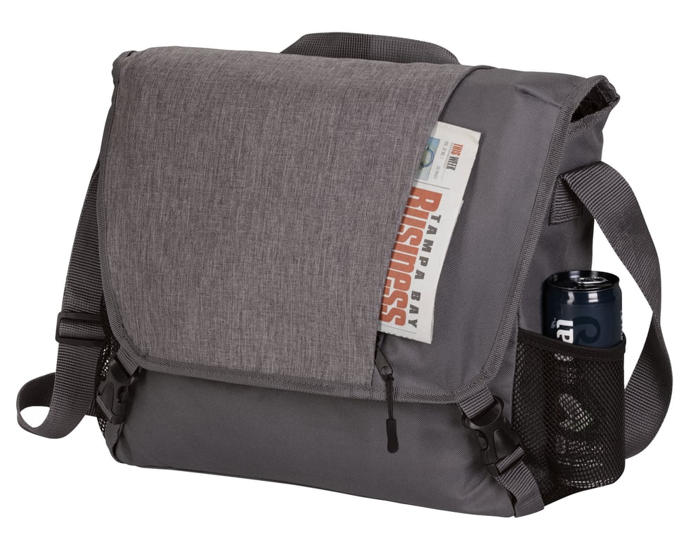 Tuck Messenger Bag with Fold-Over Buckle Top — view 10