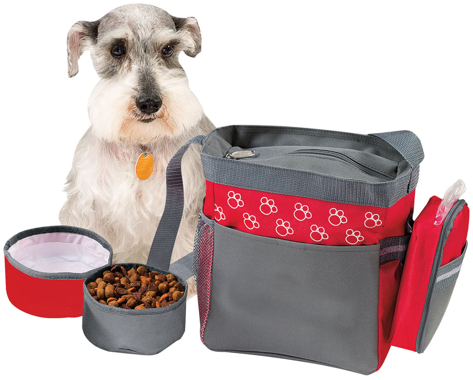 Pet Accessory Bag with Collapsible Bowls and Zip Treat Case — view 8