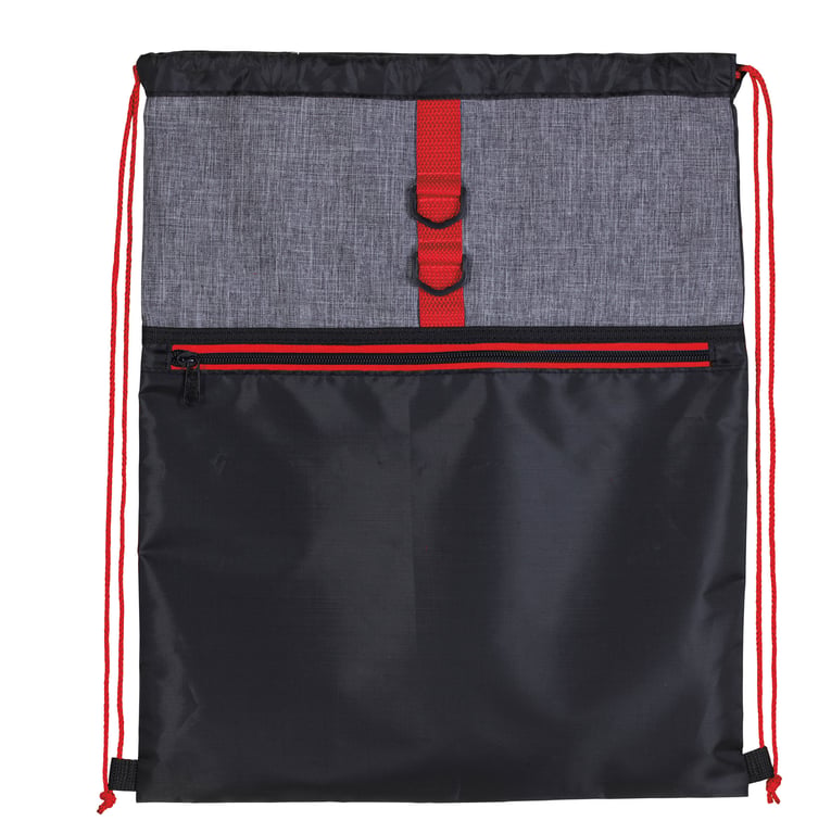 Stand Alone Drawstring Backpack with Front Zip Pocket — view 20