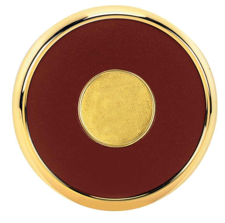 JAFFA® Round Brass Coaster with Leather Face and Cork Back — view 36