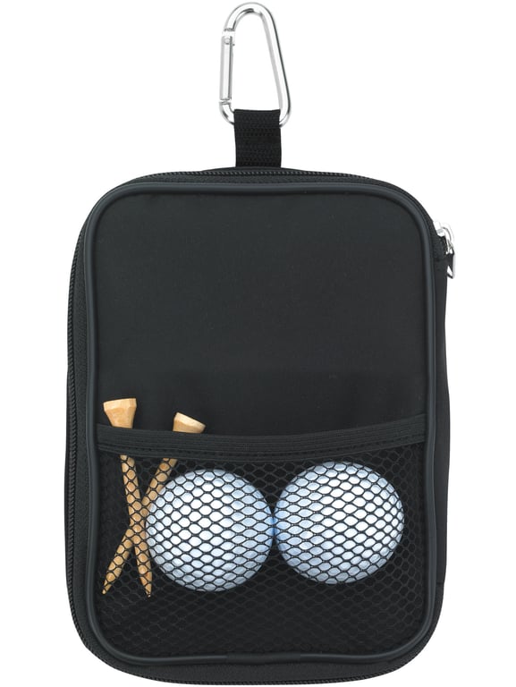 Valuables Zippered Pouch with Mesh Pockets and Carabiner — view 8