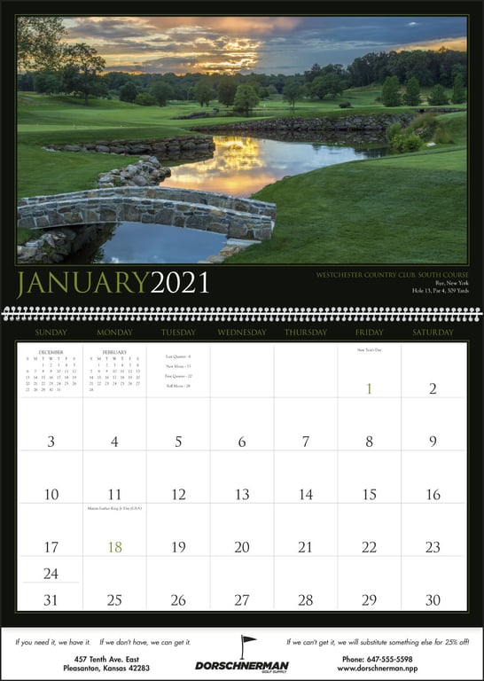 Triumph® Calendars Golf America Wall Calendar, 16 x 22 in. — view 9