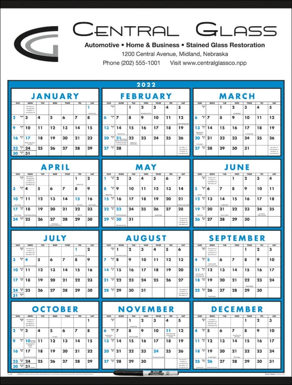 Triumph® Calendars Span-A-Year Laminated Wall Calendar with Marker — view 5