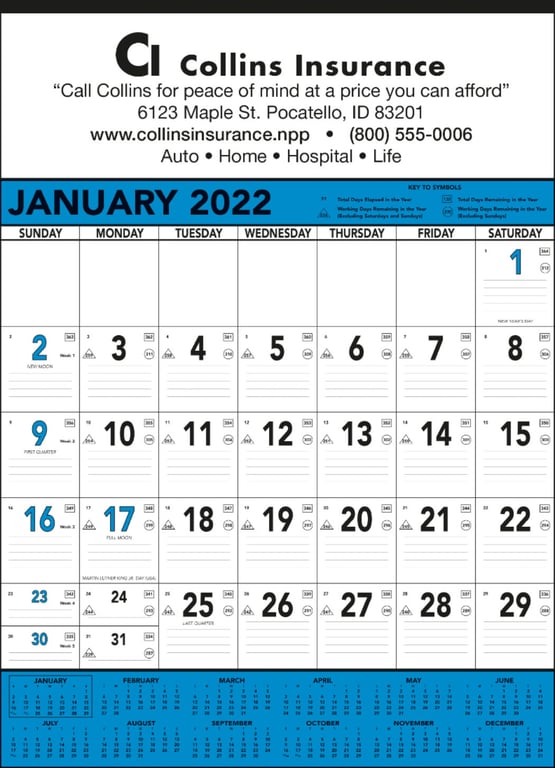 Triumph® Calendars Blue & Black Contractor Memo Calendar — view 9