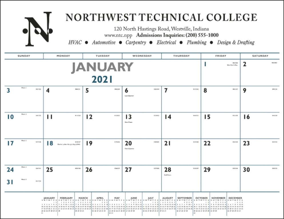 Triumph® Calendars Blue & Black Desk Pad, 22 x 17 in. — view 3