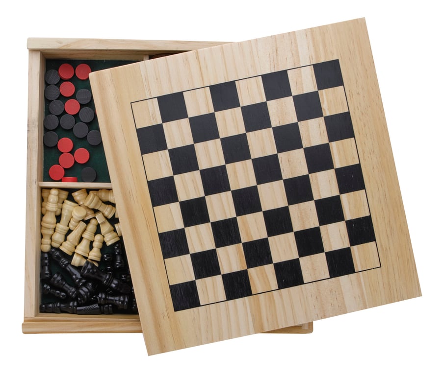 Office Fun Wooden Game Set with Chess, Checkers, Dice and Cards — view 12