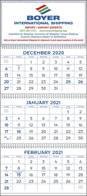 Triumph® Calendars Blue & Grey Commercial Planner, 14-Month Wall Calendar — view 3