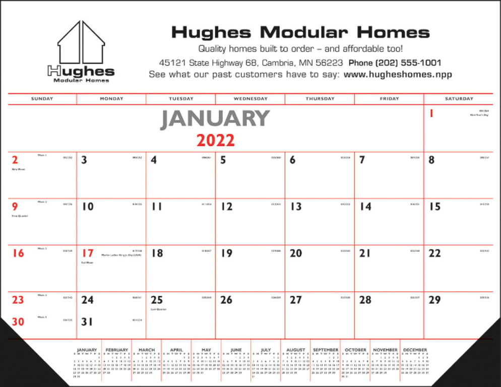 Triumph® Calendars Red & Black Desk Pad Calendar with Vinyl Corners — view 4