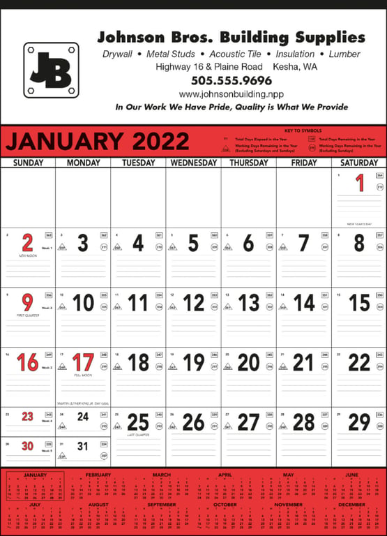 Triumph® Calendars Red & Black Contractor Memo Calendar — view 6