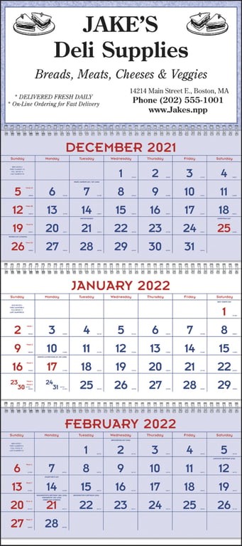 Triumph® Calendars Red & Blue Commercial Planner, 14-Month Wall Calendar — view 4