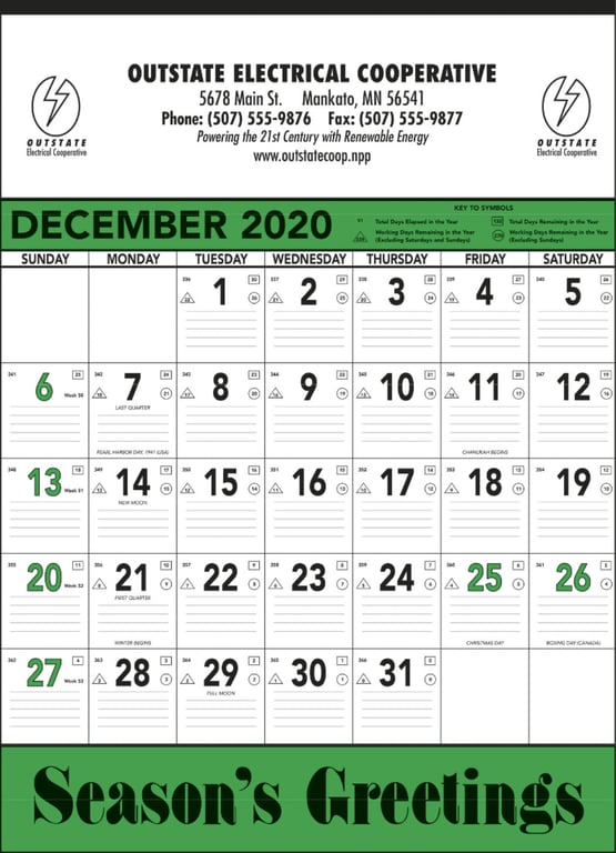 Triumph® Calendars Green & Black Contractor Memo Calendar — view 7