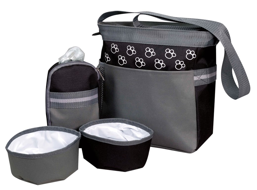Pet Accessory Bag with Collapsible Bowls and Zip Treat Case — view 6