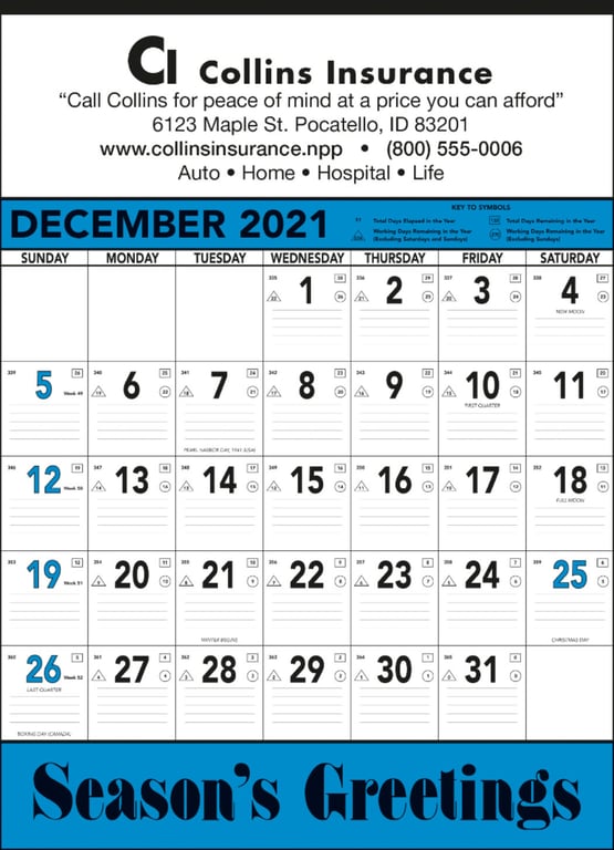 Triumph® Calendars Blue & Black Contractor Memo Calendar — view 6