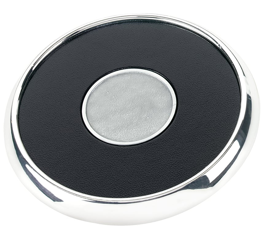 JAFFA® Round Zinc Coaster with Leather Face and Cork Back — view 21