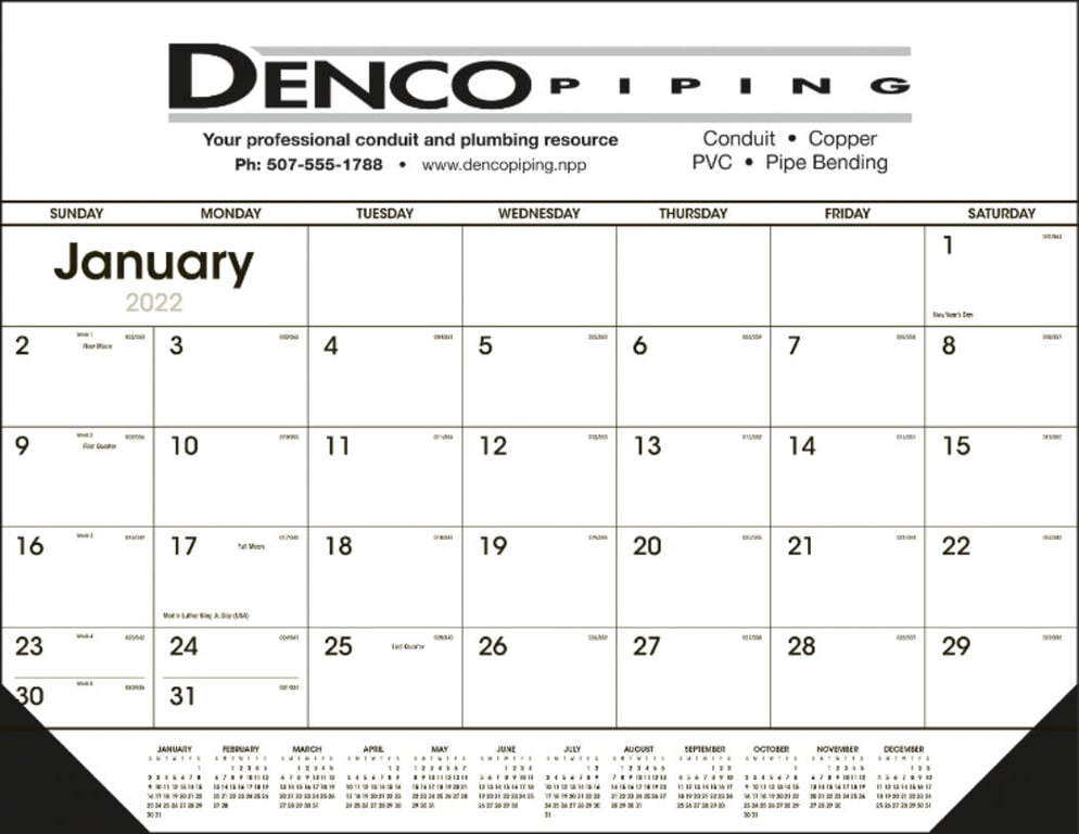 Triumph® Calendars Black & White Desk Pad Calendar with Vinyl Corners — view 4