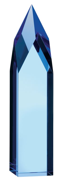 JAFFA® Ice Pillar Award, Blue Optical Crystal — view 4