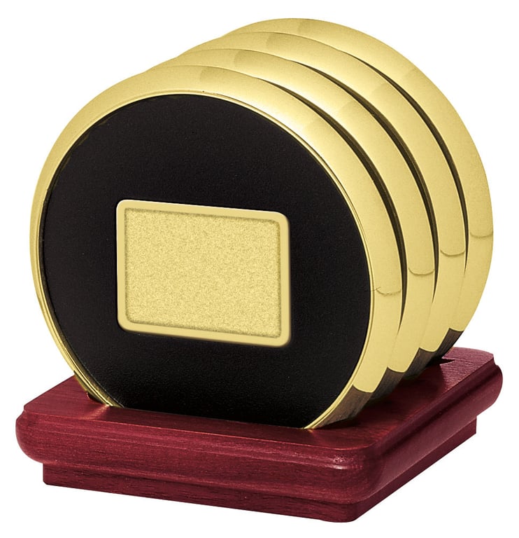 JAFFA® Four Coasters with Solid Cherry Stand — view 19