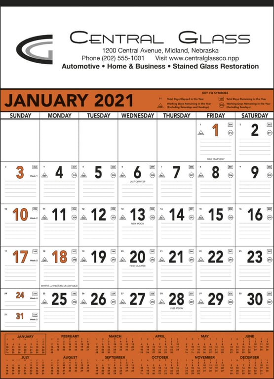 Triumph® Calendars Orange & Black Contractor Memo Calendar — view 5