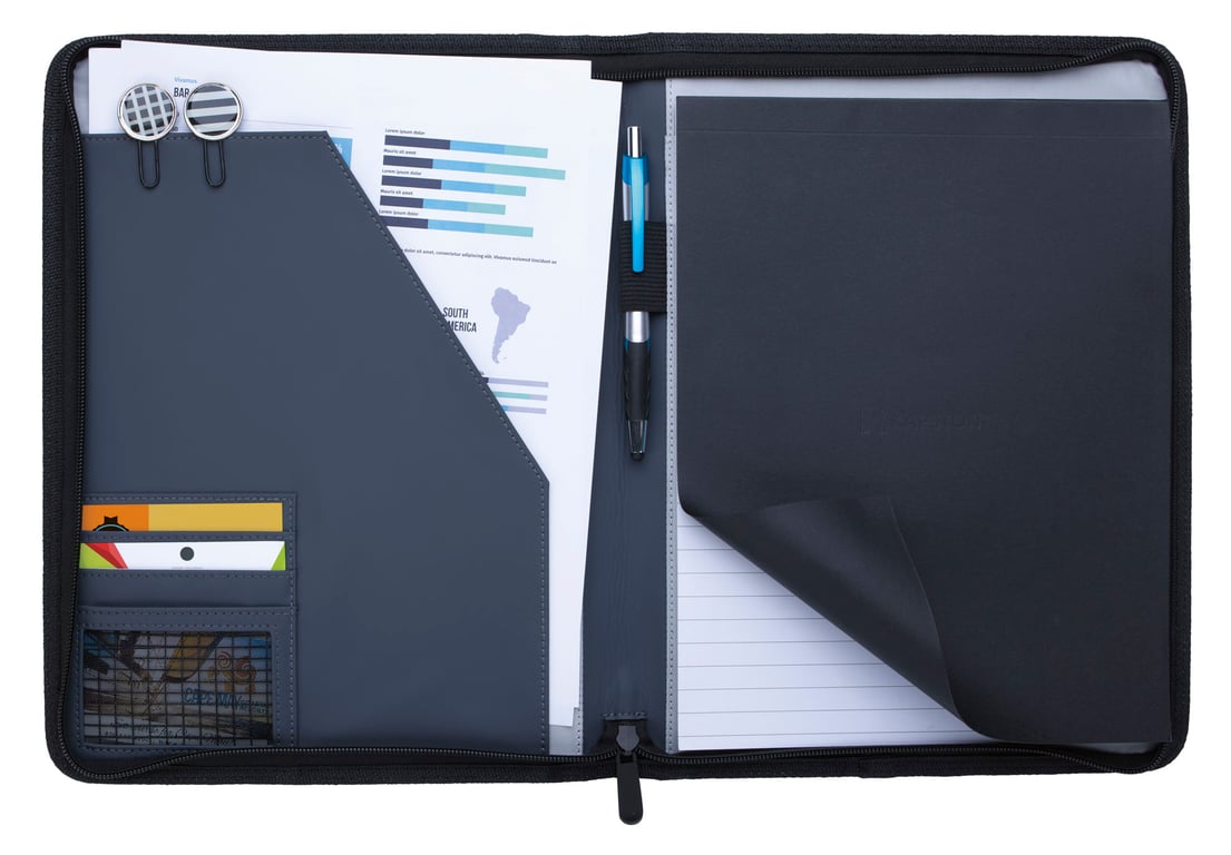 KAPSTON® Pierce Two-Tone Padfolio with FSC®-Certified Writing Pad — view 11
