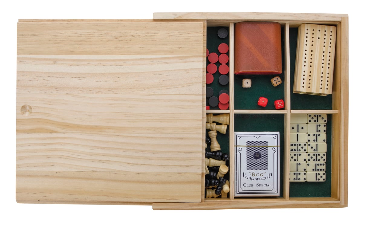 Office Fun Wooden Game Set with Chess, Checkers, Dice and Cards — view 13