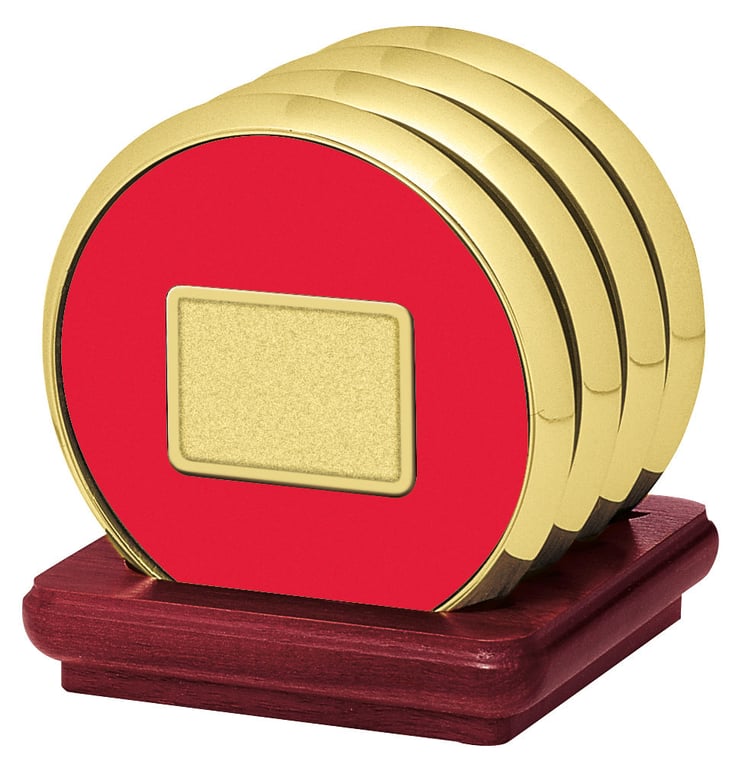 JAFFA® Four Coasters with Solid Cherry Stand — view 25