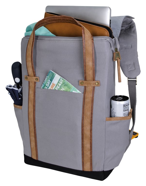 KAPSTON® San Marco Cotton Canvas Backpack with Laptop Compartment — view 26