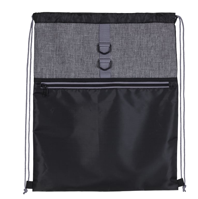Stand Alone Drawstring Backpack with Front Zip Pocket — view 25