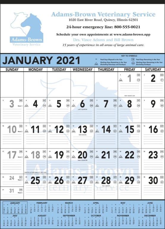 Triumph® Black & White Contractor Memo Calendar — view 7