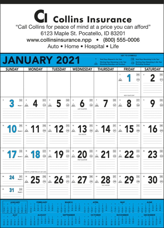 Triumph® Calendars Blue & Black Contractor Memo Calendar — view 7