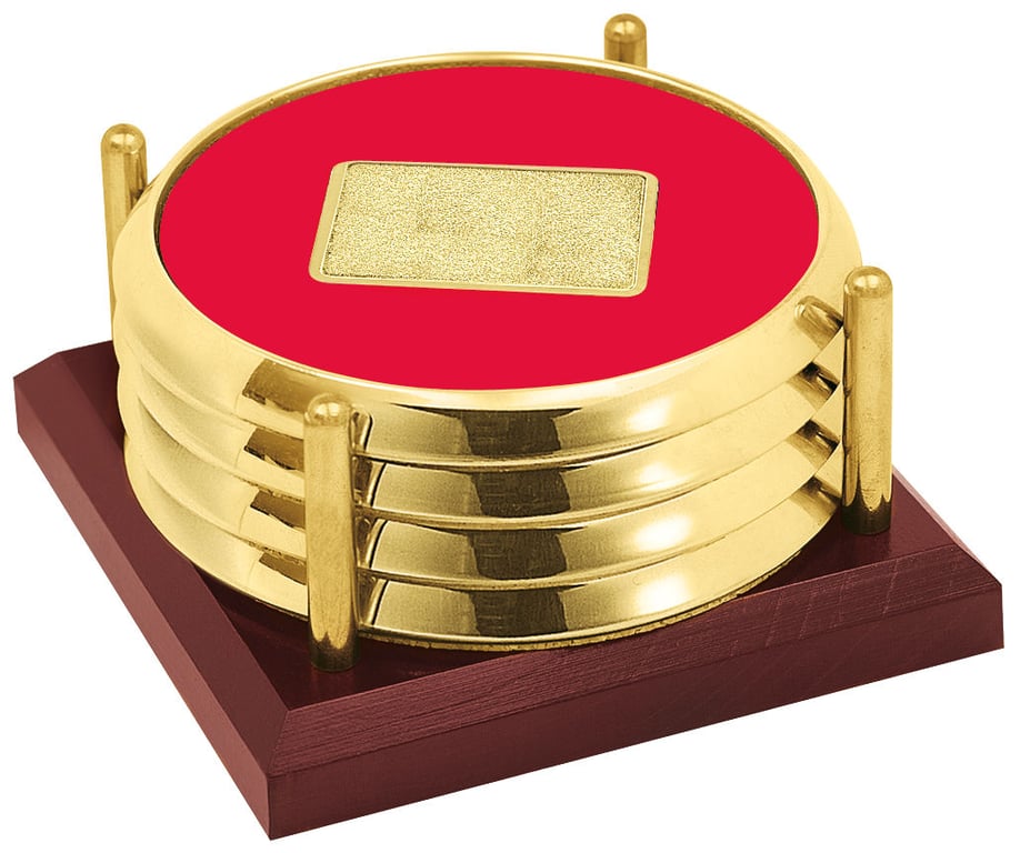 JAFFA® Four Coasters with Solid Cherry Tray — view 21