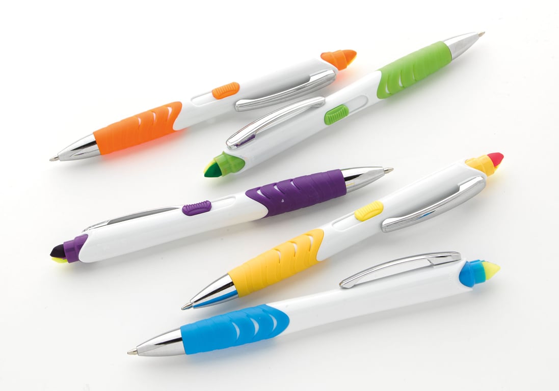 Souvenir® Jalan Highlighter Pen Combo, Slide-Action Ballpoint — view 43