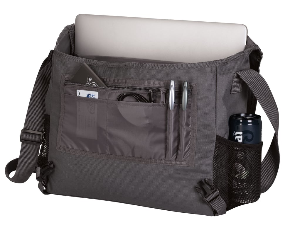 Tuck Messenger Bag with Fold-Over Buckle Top — view 11