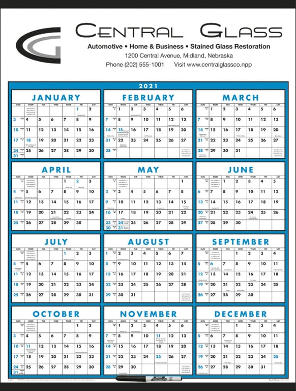 Triumph® Calendars Span-A-Year Laminated Wall Calendar with Marker — view 7