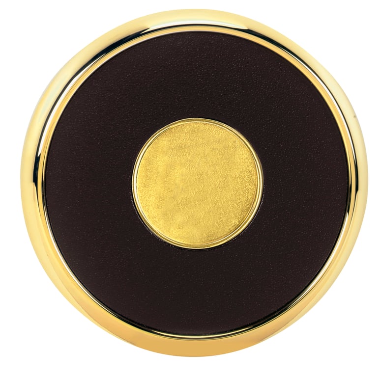 JAFFA® Round Brass Coaster with Leather Face and Cork Back — view 32