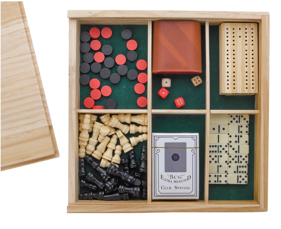 Office Fun Wooden Game Set with Chess, Checkers, Dice and Cards — view 11