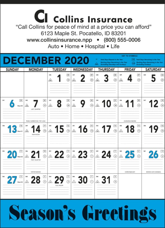 Triumph® Calendars Blue & Black Contractor Memo Calendar — view 8