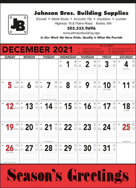 Triumph® Calendars Red & Black Contractor Memo Calendar — view 3