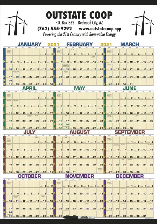 Triumph® Calendars Time Management Span-A-Year Laminated Wall Calendar with Marker — view 4