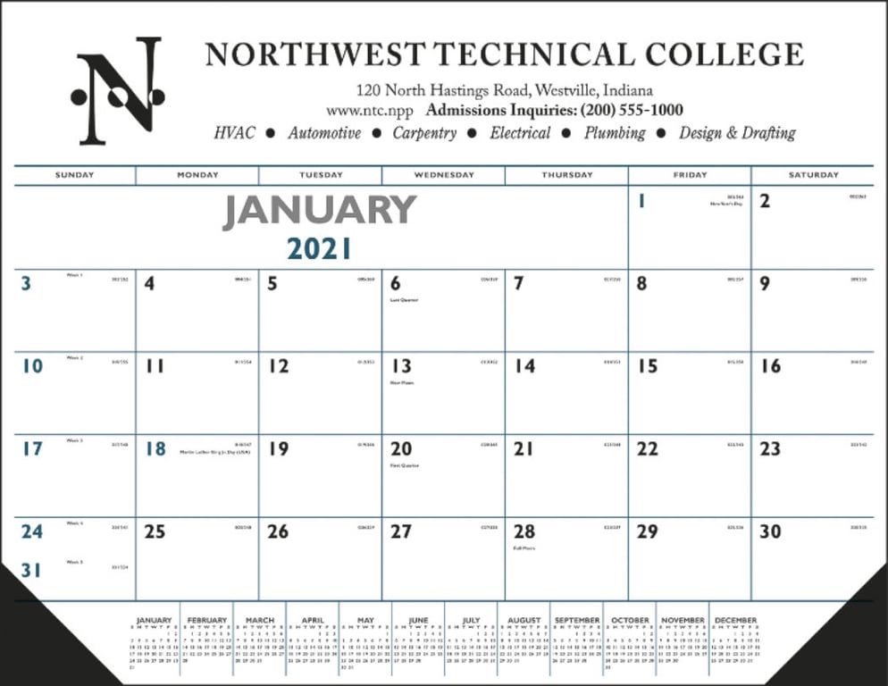 Triumph® Calendars Blue & Black Desk Pad with Vinyl Corners — view 11